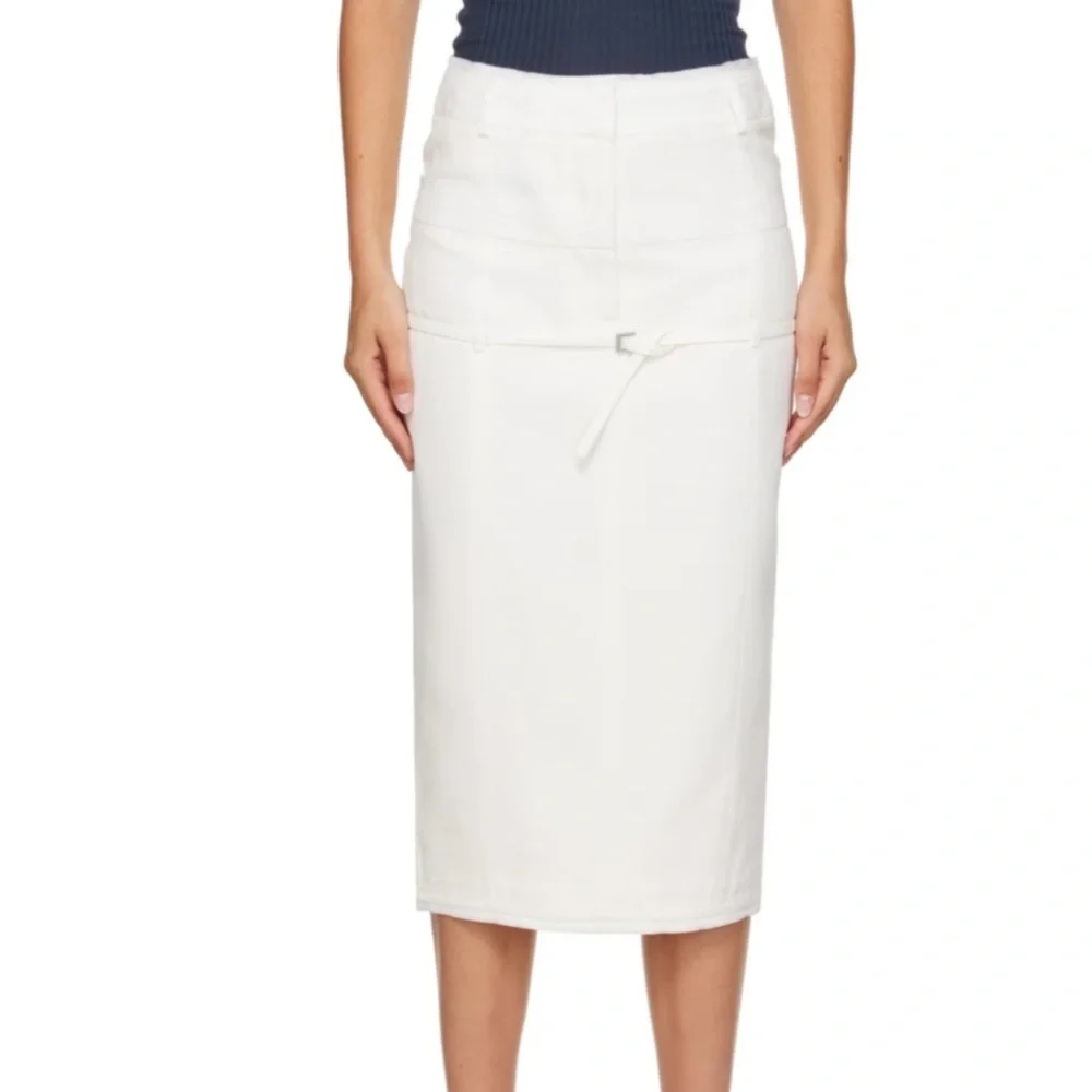 JACQUEMUS White Le Chouchou 'La Jupe Caraco' Midi Skirt Size 38